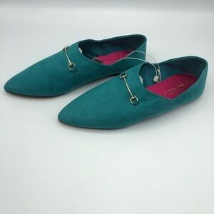 NWT. Zara Turquoise Loafers. Size 9.
